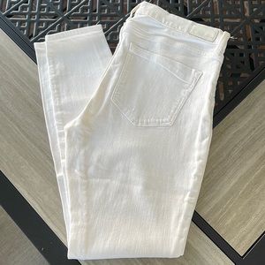 Woman’s white Express jeans